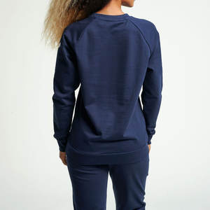 La mejor Sudadera estampada para mujer de fabricación, servicio OEM de alta calidad, longitud de manga completa, ropa de calle de lana de algodón 100% - Product Image 4