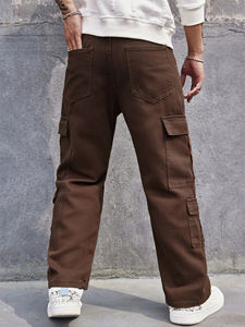 Cargo Pants With Six Pockets for Men With Solid Drawstring Waist Sweatpants With Full Customization - Product Image 5
