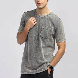 Acid Wash T Shirts Custom 330Gsm 100%Cotton Heavy <b>Weight</b> Men <b>Blank</b> Vintage Distressed Oversize Acid Wash T Shirt - Product Image 2