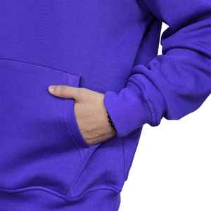 400g 100% coton pull à capuche pour hommes lourd polaire Streetwear Logo personnalisé broderie décontracté mode violet sweat - Product Image 6