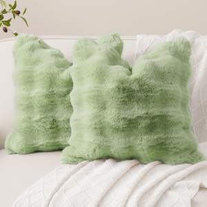 Cozy 18x18 Faux Fur Pillow Funda decorativa de punto suave para el hogar y el hotel Sofá y sofá sin látex Funda de almohada esponjosa de felpa - Product Image 5
