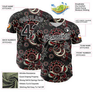 Camiseta de béisbol personalizada proveedor mayorista auténtico transpirable duradero ligero resistente a la humedad ajuste cómodo para jugadores - Product Image 6