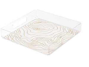 Newest Clear Acrylic Food <b>Tray</b> Elegant Design Perfect for Stylish Makeup and <b>Perfume</b> Display in Your Home - Product Image 3