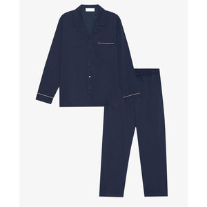 Conjunto de Pijama Casual para Hombre, Transpirable y Cálido, Manga Larga, Talla Grande, 2 Piezas, Algodón/Poliéster - Product Image 1