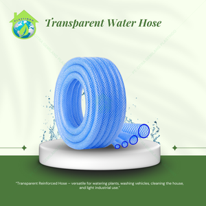 Enrouleur de tuyau d'arrosage en PVC transparent de qualité supérieure, 100 m, renfort fileté, durable, flexible, robuste, fiable, usage quotidien, 1/2 pouce - Product Image 4