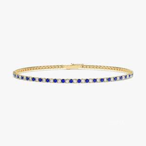 Pulsera de Tenis con Piedra de Nacimiento Chapada en Oro de 24K, Joyería Elegante para Mujer, Uso Diario, Regalo de Boda, Diseño Brillante de Lujo, Amor Familiar - Product Image 1