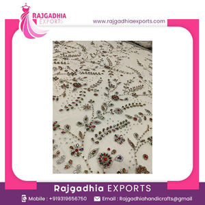 Tissu perlé fait main de haute qualité pour les femmes robe de soirée robe de soirée et robe de mariée tissu - Product Image 2