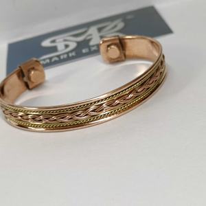 Premium Traditional <b>Magnetic</b> <b>Copper</b> Open Cuff Bangle Handmade Adjustable <b>Bracelet</b> with Braided and Chain Design Lightweight - Product Image 6