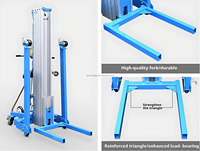 Mini élévateur à ciseaux hydraulique en aluminium, élévateur manuel pour cloisons sèches, élévateur de palettes, élévateur de cargaison, élingue en câble métallique, roulettes mobiles, charge de 300 kg
