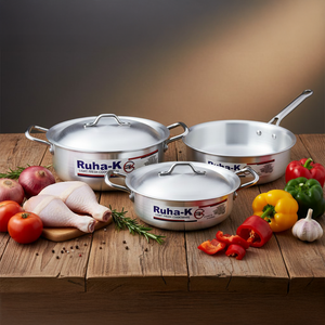 Juego de Ollas Ruha-K con Acabado Metálico, 6 Piezas, Tamaños de 24-28 cm, Fácil de Limpiar, Juego de Utensilios de Cocina - Product Image 1