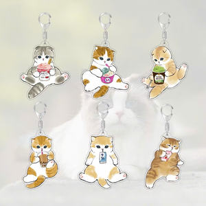 Adorable Anime <b>Cat</b> Shaped Keychain Toys Cute Mica Creative Designs Keychains Accessories - Product Image 4