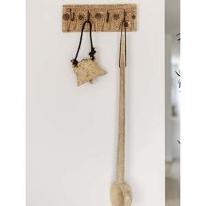 Medium Indian Carved 4-<b>Hook</b> <b>Wall</b> Panel for <b>Wall</b> Display or Coat Rack Purpose - Product Image 6