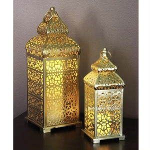 Latest <b>Decorative</b> Iron <b>Moroccan</b> Candle Lantern Gold Finished for Home Wedding <b>Decoration</b> Tabletop & Floor Lantern - Product Image 3