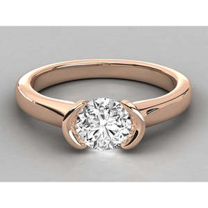 Bague solitaire en or 9 carats pour femmes, diamant cultivé en laboratoire, élégante et luxueuse - Product Image 1