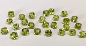 Cojín de peridoto natural corte 6mm facetado-corte de cojín de peridoto Suelto - Product Image 3