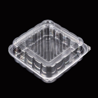 Boîte de conditionnement alimentaire en plastique transparente jetable en PET, boîte de conditionnement en plastique pour biscuits, salades, fruits