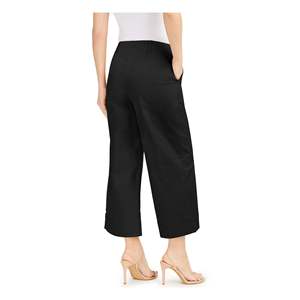 Culottes Negros Cómodos para Mujer, Talla 8, Pierna Ancha, con Cierre Expuesto y Decoración de Botones - Product Image 2