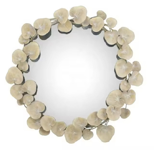 Estilo elegante Decoración de pared de lujo para el hogar Hierro Acero Metal Forma única Oro Negro Acabado Espejo de pared moderno de la India - Product Image 6