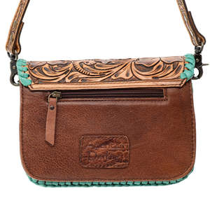 Designer Lady Women's Sling Bag Hand Tooled Floral Cowhide Crossbody Luxury Leather Lightweight Customizable Size <b>Hair</b> Bag Hot - Product Image 3