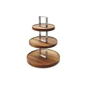 Handcrafted Cupcake Stand Latest Arrival 2 <b>Tier</b> Natural Color Christmas Decorative Acacia Wooden <b>Cake</b> Stand at Wholesale Price - Product Image 6