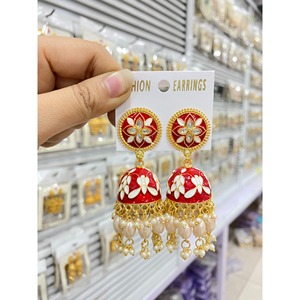 Pendientes de joyería fina cristiana de la India Étnico Egipto Joyería india para mujer Pendientes de tuerca Pendientes bohemios clásicos Jhumka - Product Image 4