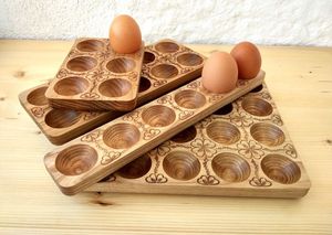 Estante de madera ecológico para huevos para hogares sostenibles, perfecto para reducir el plástico y mejorar la decoración de la granja - Product Image 2