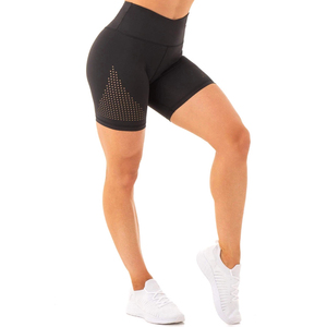 Pantalones cortos informales de algodón de talla grande para mujer al por mayor, logotipo personalizado, ropa de calle azul y negra, pantalones cortos transpirables para mujer - Product Image 4