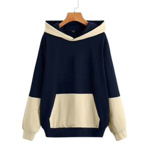 เสื้อฮู้ดดี้ผ้าฟลีซโอเวอร์ไซส์พรีเมียม 100% ผ้าฝ้าย ดีไซน์สีบล็อก ผลิตในอินเดีย ขายส่ง OEM สำหรับทุกเพศ - Product Image 1