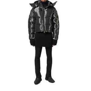 Chaqueta acolchada de lana de alta calidad, chaqueta de invierno cómoda transpirable con cremallera y bolsillos, chaqueta teñida Lisa brillante de talla XL - Product Image 3