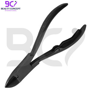 Coupe-ongles robuste en acier inoxydable noir, lame courbée, ouverture large professionnelle, pour podologie - Product Image 2