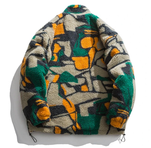 Novedades Chaqueta de invierno suave con cremallera de Sherpa para invierno Ropa de calle informal suelta Logotipo personalizado a la venta Chaquetas de lana polar para hombres - Product Image 3