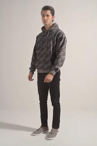 Low MOQ <b>Grey</b> Camo Pullover Hoodie Unisex Camouflage Pullover Distress hoodies <b>Sweatshirt</b> Streetwear Hoodie Wholesale - Product Image 4