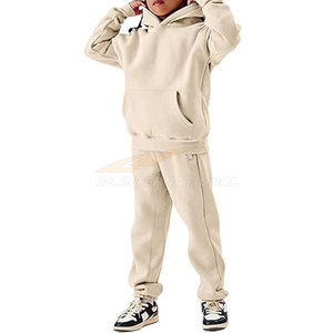 Ensemble de jogging en polaire pour enfants unisexe, sweat à capuche, pantalons de survêtement, tenue douce, vacances, survêtements d'aventures de tous les jours - Product Image 1