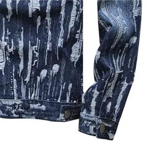 Veste en jean pour homme, style streetwear, 100% coton, sur mesure, vente en gros, mode décontractée - Product Image 2