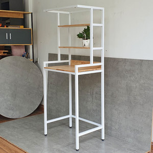72x56x188cm 3-Tier Washing <b>Machine</b> Stand with Rubberwood and Iron Frame Assembly Required for Bathroom Use - Product Image 4