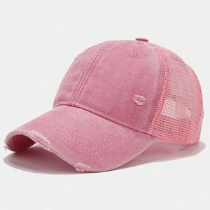 Gorra de béisbol deportiva de gamuza de 5 paneles con logotipo bordado personalizado Gorra de béisbol de algodón de dos tonos - Product Image 3