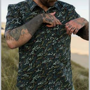 Chemise à manches courtes en flanelle de soie pour hommes pratique pour toutes les saisons et tenues décontractées Logo personnalisé - Product Image 2