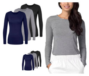 Chemises de sous-vêtements médicaux à manches longues unisexes personnalisées, très vendues, pour infirmières et personnel hospitalier - Product Image 1