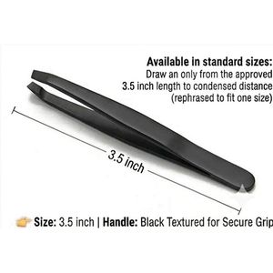 Pinzas Profesionales de Punta Inclinada de 3.5 Pulgadas con Recubrimiento Negro, Pinzas de Precisión para Depilación de Cejas - Product Image 4