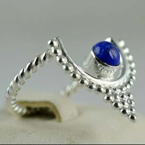 Bague Bohème Pierre de Naissance de Janvier Faite à la Main en Argent Sterling 925 Lapis Lazuli Géométrique – Cadeau Idéal pour Elle Anniversaire - Product Image 5