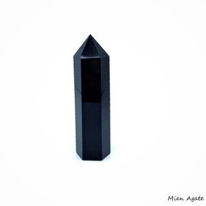 Bán Buôn Chất Lượng Tốt Nhất Đen Obsidian Pha Lê Tháp Điểm Obelisk Nền Đất Phong Thủy Trang Trí Chakra Bóng Chữa Bệnh Quà Tặng Wands - Product Image 2