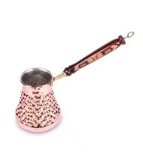 Cafetera turca tradicional, cafetera de cobre martillado hecha a mano de Color dorado, tetera de Metal, ollas de fabricante indio - Product Image 1