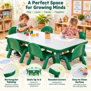 Set Tavolo e Sedie Pieghevoli in Legno per Asilo, Arredamento Montessori per Scuola Materna, Kit per Sessioni in Aula - Product Image 2