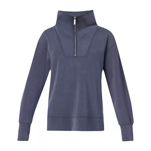 High Quality Custom Women's Breathable Knitted Fleece Crewneck Hoodie Zipper Casual Wholesale Activewear OEM/ODM Embroidered - Product Image 1