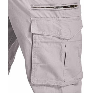 กางเกงคาร์โก้ลำลองสไตล์คลาสสิกของผู้ชายกางเกงผ้าแคนวาสผ้าฝ้ายโพลีเอสเตอร์มีกระเป๋าหลายแบบตรง - Product Image 5