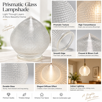 Abat-jour en verre prismatique pressé et soufflé sur mesure |   Diffuseur de lumière étoilée pour l'éclairage intérieur