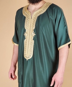 Djellaba, Thobe, Jubbah, Kandora, Kaftan traditionnel pour homme, fait main, au crochet et brodé, qualité supérieure, infroissable, pour l'été - Product Image 1