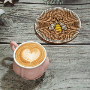 Sous-verres perlés gravés à la main avec logo personnalisé - Décorations de table écologiques pour cadeaux de fête - Product Image 5