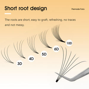 Extensión de pestañas personalizable 3D-6D, raíz fina, tallo corto, cómodo, fácil de injertar, volumen de pestañas - Product Image 3