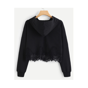 Sudadera corta con capucha para mujer, jersey de gran tamaño con logotipo personalizado de alta calidad, envío directo, sin cantidad mínima - Product Image 2